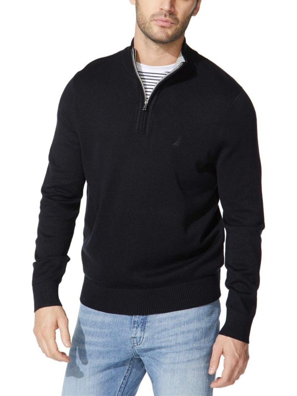 Cozy Men's Quarter-Zip Sweater - Stylish Casual Knit Pullover for Fall/Winter